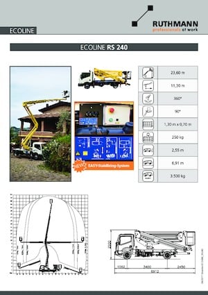 Plataformas elevadoras articuladas sobre camión Ruthmann ECOLINE RS 240