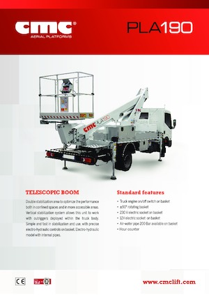 Plataformas telescópicas sobre camión CMC PLA190