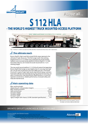 Plataformas telescópicas sobre camión Bronto Skylift S 112 HLA