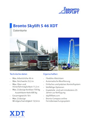 Plataformas telescópicas sobre camión Bronto Skylift S 46 XDT