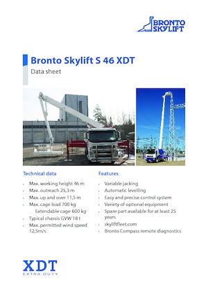 Plataformas telescópicas sobre camión Bronto Skylift S 46 XDT