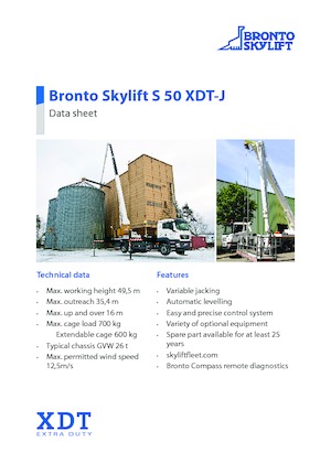 Plataformas telescópicas sobre camión Bronto Skylift S 50 XDTJ