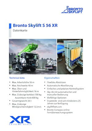 Plataformas telescópicas sobre camión Bronto Skylift S 56 XR