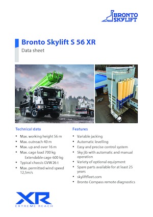 Plataformas telescópicas sobre camión Bronto Skylift S 56 XR