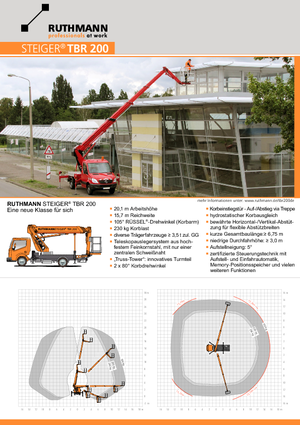Plataformas telescópicas sobre camión Ruthmann TBR 200