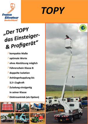 Plataformas telescópicas sobre camión France Elévateur Topy 12.1