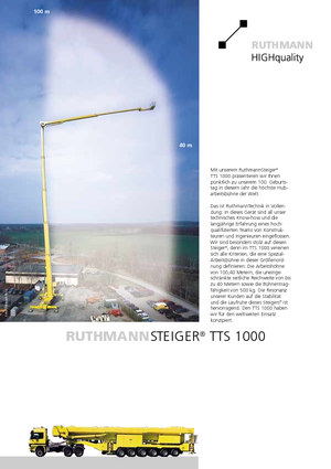 Plataformas telescópicas sobre camión Ruthmann TTS 1000