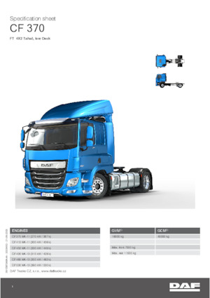 Tractoras DAF CF 370 FT Low Deck