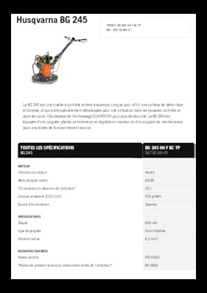 Allanadoras de operador a pie Husqvarna BG 245