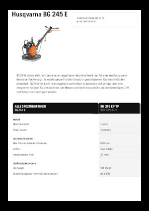 Allanadoras de operador a pie Husqvarna BG 245E