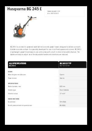 Allanadoras de operador a pie Husqvarna BG 245E