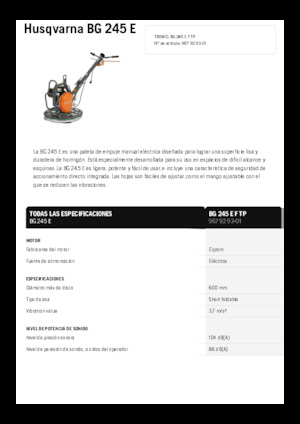 Allanadoras de operador a pie Husqvarna BG 245E