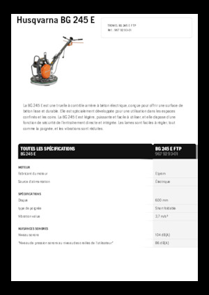 Allanadoras de operador a pie Husqvarna BG 245E