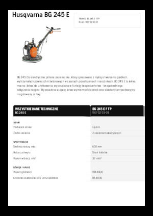 Allanadoras de operador a pie Husqvarna BG 245E