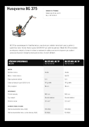 Allanadoras de operador a pie Husqvarna BG 375