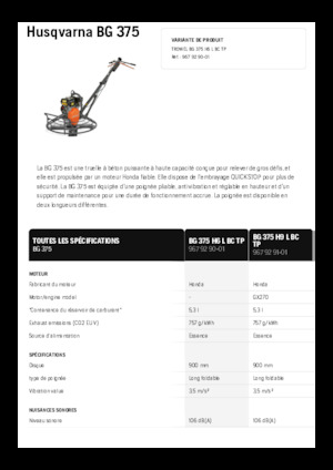 Allanadoras de operador a pie Husqvarna BG 375