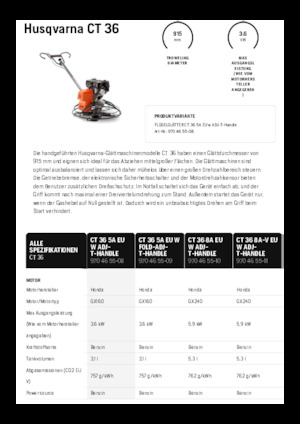 Allanadoras de operador a pie Husqvarna CT 36