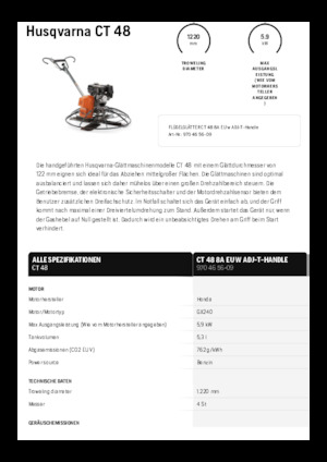 Allanadoras de operador a pie Husqvarna CT 48