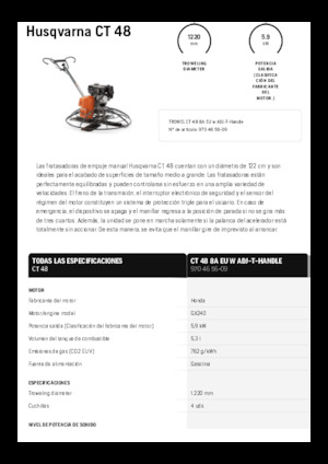 Allanadoras de operador a pie Husqvarna CT 48