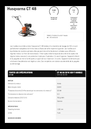 Allanadoras de operador a pie Husqvarna CT 48