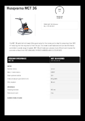 Allanadoras de operador a pie Husqvarna MCT 36