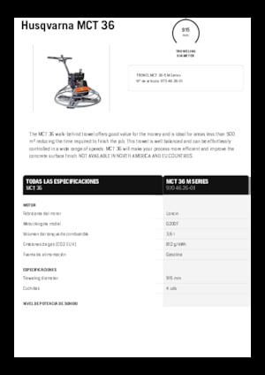 Allanadoras de operador a pie Husqvarna MCT 36