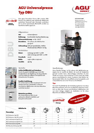 Prensas de basura AGU DBU-Tandem