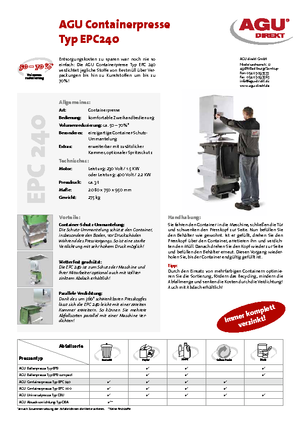 Prensas de basura AGU EPC 240