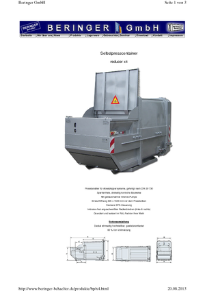 Prensas de basura Beringer reducer x 4 MB