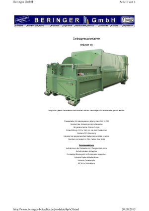 Prensas de basura Beringer reducer x 5 MB