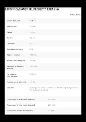 Topadora de ruedas Caterpillar 834K