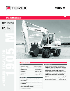 Excavadoras hidráulicas  de ruedas Terex 1905M