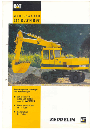 Excavadoras hidráulicas  de ruedas Caterpillar 214B