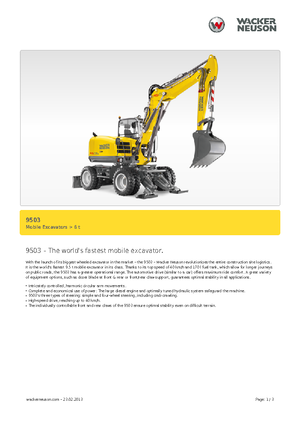 Excavadoras hidráulicas  de ruedas Neuson 9503