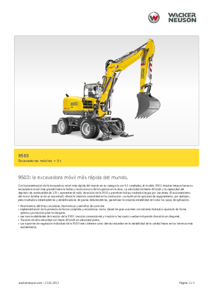 Excavadoras hidráulicas  de ruedas Neuson 9503
