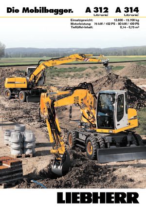 Excavadoras hidráulicas  de ruedas Liebherr A 312 Litronic