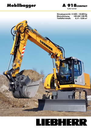 Excavadoras hidráulicas  de ruedas Liebherr A 918 Compact Litronic