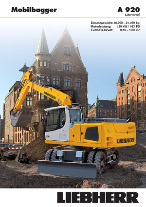 Excavadoras hidráulicas  de ruedas Liebherr A 920 Litronic