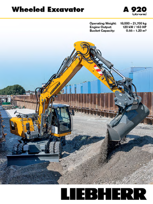 Excavadoras hidráulicas  de ruedas Liebherr A 920 Litronic