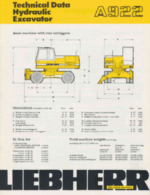 Excavadoras hidráulicas  de ruedas Liebherr A 922