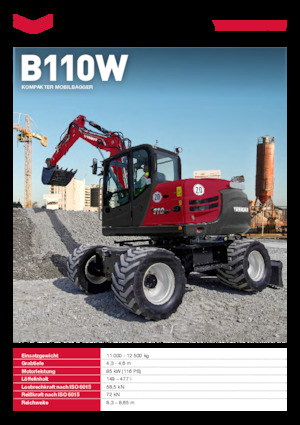 Excavadoras hidráulicas  de ruedas Yanmar B110W