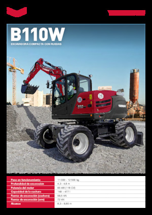 Excavadoras hidráulicas  de ruedas Yanmar B110W 