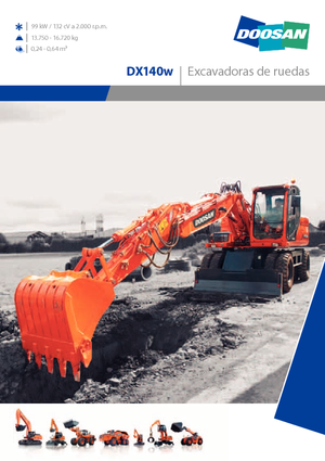Excavadoras hidráulicas  de ruedas Doosan DX 140 W