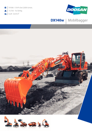 Excavadoras hidráulicas  de ruedas Doosan DX 140 W