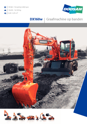 Excavadoras hidráulicas  de ruedas Doosan DX 160 W