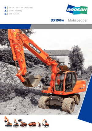 Excavadoras hidráulicas  de ruedas Doosan DX 190 W