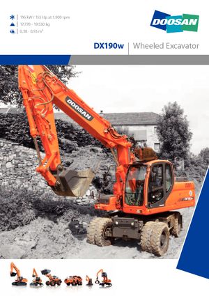 Excavadoras hidráulicas  de ruedas Doosan DX 190 W
