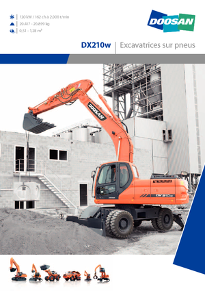 Excavadoras hidráulicas  de ruedas Doosan DX210W