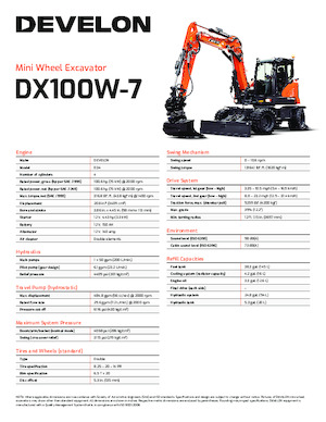 Excavadoras hidráulicas  de ruedas Develon DX100W-7 