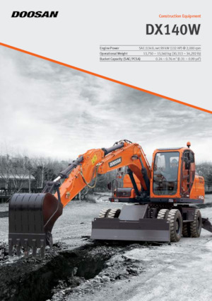 Excavadoras hidráulicas  de ruedas Doosan DX140W